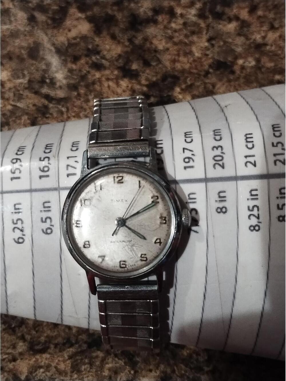 Vintage Timex SPRITE 1968 Mechanical‎ Wrist Watch 1157 2468 BMC Band Silvertone